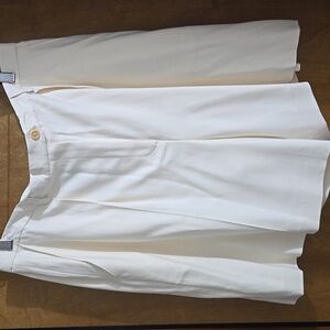 Ralph Lauren Elegant White Silk Bermuda Shorts Size 16